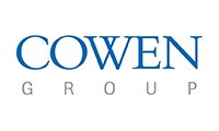 A logo of the company cowen group