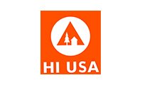 A red and white logo for the company hi usa.