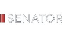 A white background with the word senator written in black.