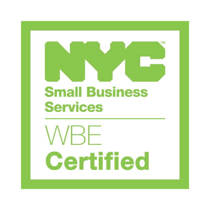 A green and white logo for nyc small business services.